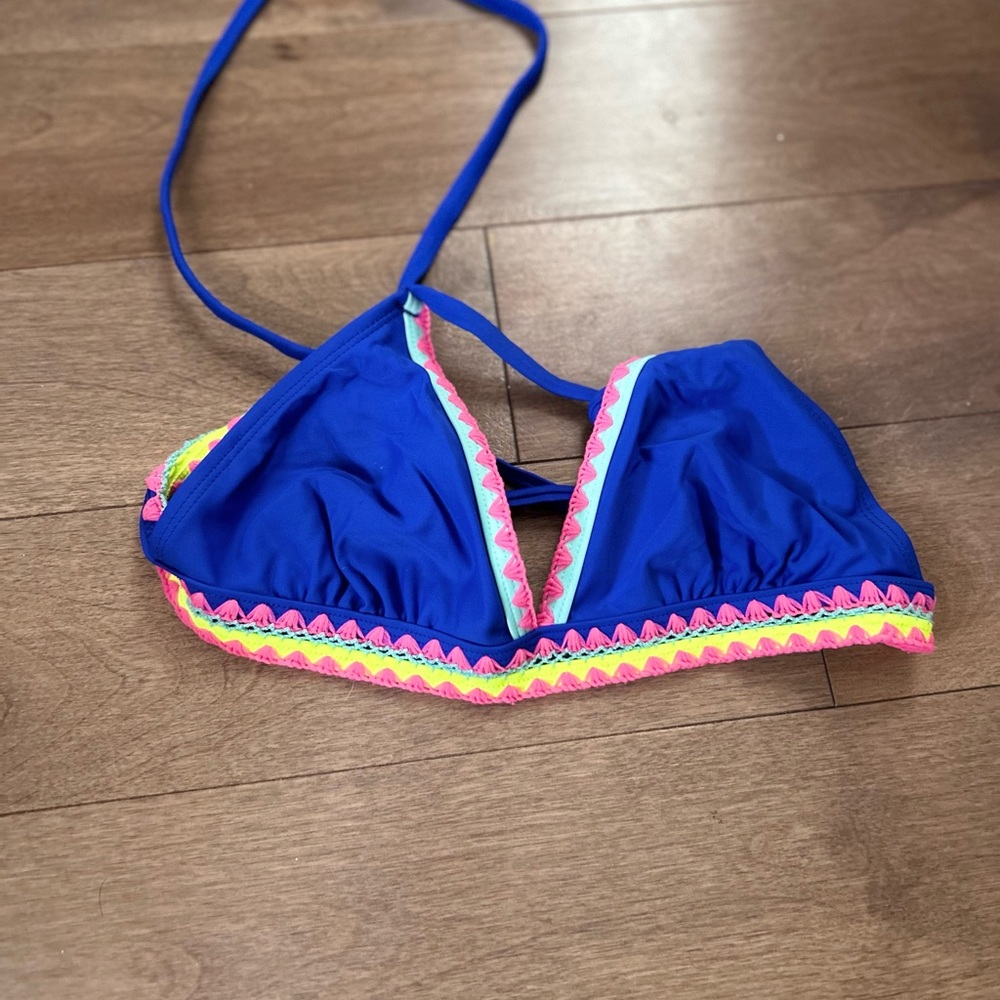 Royal blue detailed bikini never worn size small
